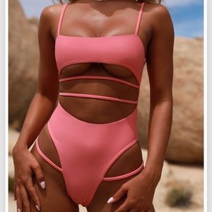 Strappy one piece swimsuit